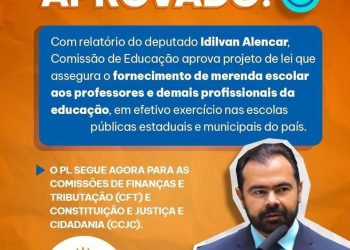 Esclarecimento: PL para fornecimento de merenda escolar a professores e profissionais da educação ainda em tramitação