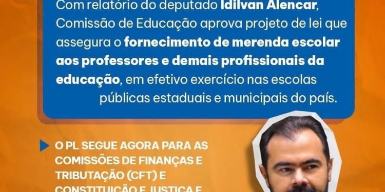 Esclarecimento: PL para fornecimento de merenda escolar a professores e profissionais da educação ainda em tramitação