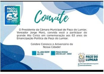 Jorge Marú Convida População a Participar de Ato Cívico no Aniversário de Paço do Lumiar 