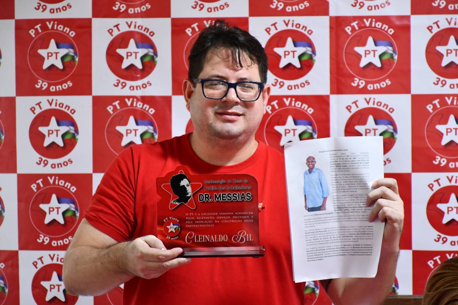 Frederich Marx, dirigente histórico do PT, presidente da sigla em Viana